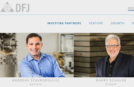 DFJ website with partner headshots